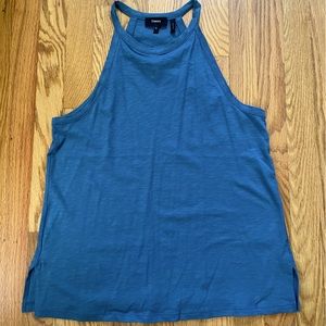 Vince 100% cotton high neck tank. Gorgeous blue. Pristine condition.